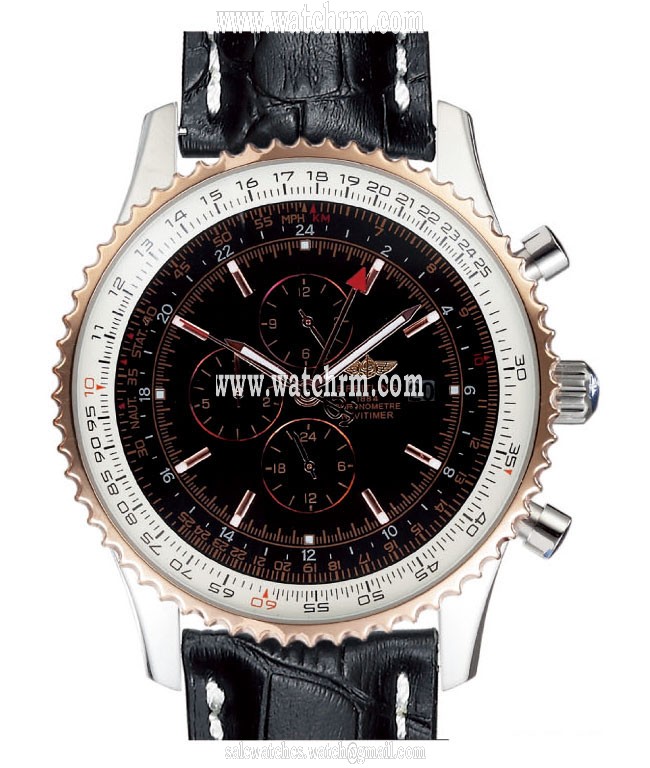 Breitling Navitimer World A2432212/B726 Round Black Crocodile Leather Strap Watch