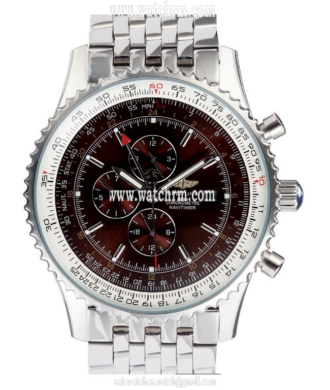Breitling Navitimer World A2432212/B726-SS 46mm Mens Silver Stainless Steel Strap Watch