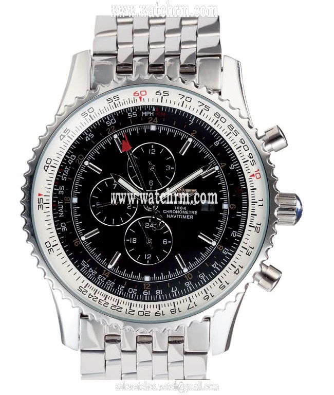 Breitling Navitimer World A2432212/B726-SS Mens Round Silver Stainless Steel Strap Watch