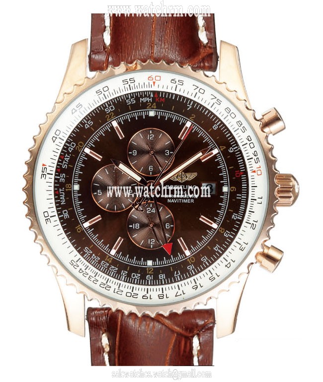 Breitling Navitimer World A2432212-B726BRCD Brown Crocodile Leather Strap 46mm Brown Dial Watch