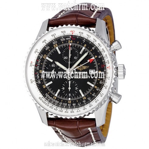 Breitling Navitimer World Automatic Chronograph Black Dial Men's Watch A2432212-B726BRCD