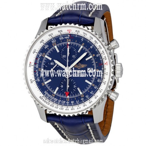 Breitling Navitimer World Blue Dial Chronograph Men's Watch A2432212-C651BLCD