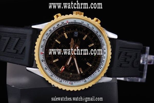 Breitling Navitimer World Steel Stainless Steel Bezel Automatic Black Dial Watch
