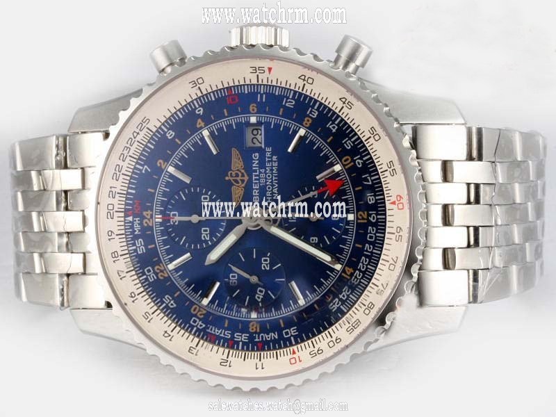 Breitling Navitimer World Steel Stainless Steel Case Stainless Steel Bezel Mens Watch