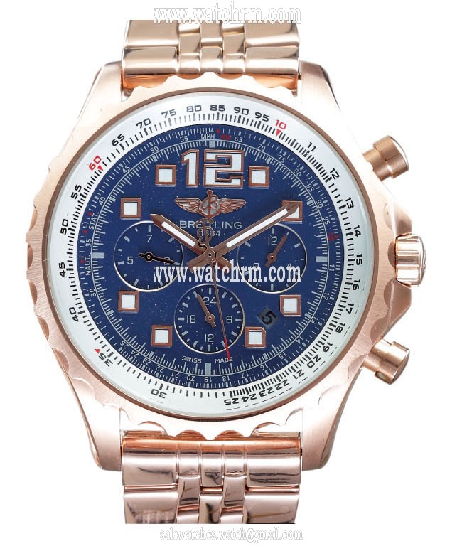 Breitling Professional Chronospace A2336035/C833-SS Round Automatic Blue Dial Watch