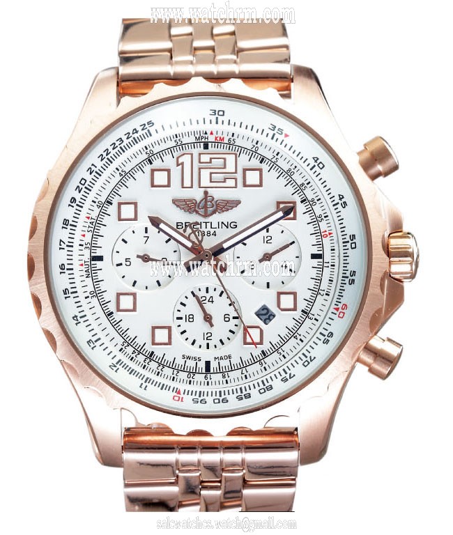 Breitling Professional Chronospace A2336035/g718-1OR Round Mens Gold Rose Gold Strap Watch