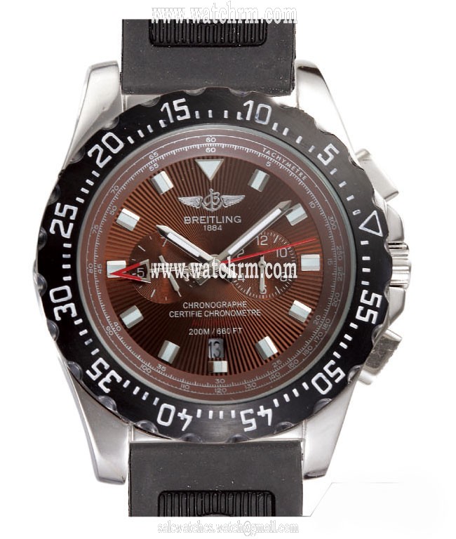 Breitling Professional Skyracer A2736423/B823-1RT Round Brown Dial Black Rubber Strap Watch