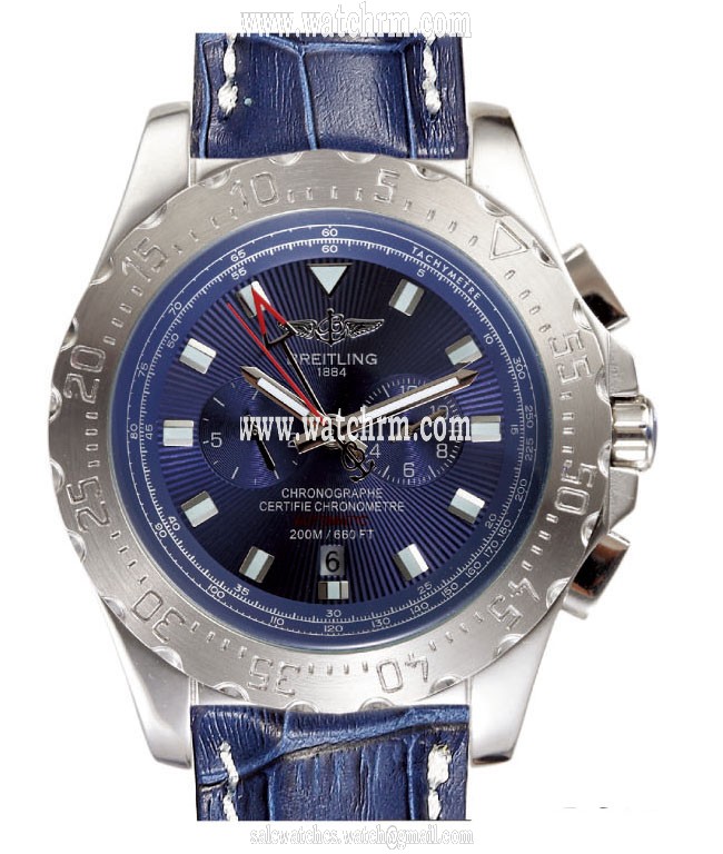 Breitling Professional Skyracer A2736423/C804-3OR Round Mens Blue Crocodile Leather Strap Watch