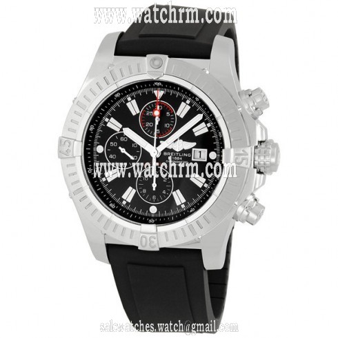 Breitling Super Avenger Black Dial Rubber Strap Men's Watch A1337011-B907BKPD