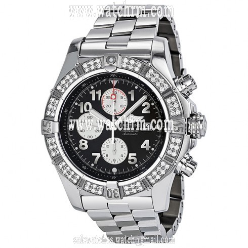 Breitling Super Avenger Chronograph Black Dial Men's Watch A1337053-B973SS