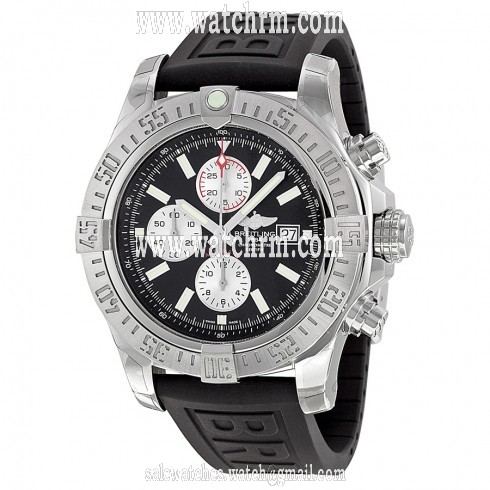 Breitling Super Avenger II Automatic Chronograph Black Rubber Strap Men's Watch A1337111-BC29BKPD3