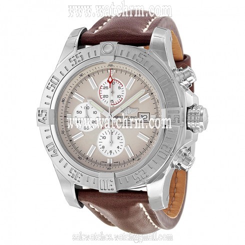 Breitling Super Avenger II Automatic Chronograph Brown Leather Strap Men's Watch A1337111-G779BRLT