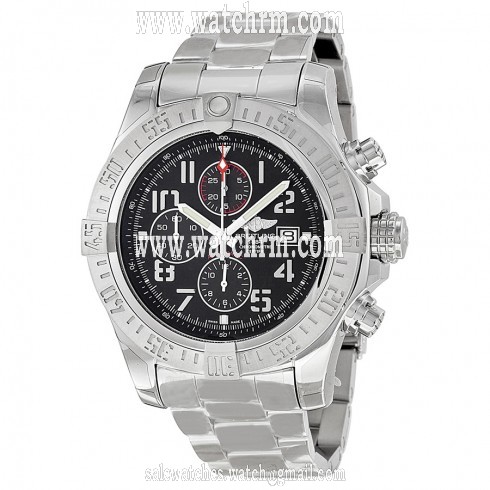 Breitling Super Avenger II Black Dial Chronograph Stainless Steel Automatic Men's Watch A1337111-BC28SS