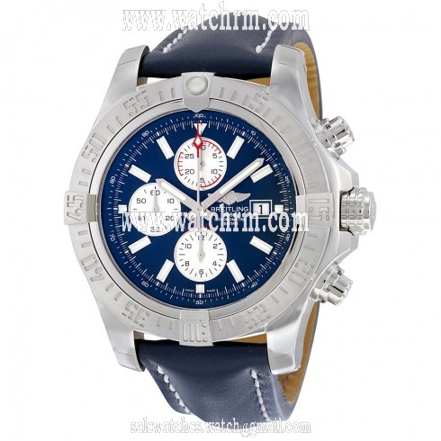 Breitling Super Avenger II Automatic Chronograph Blue Dial Blue Leather Men's Watch A1337111-C871BLLD