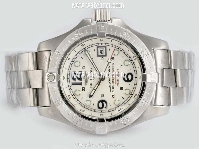 Breitling Super Ocean A1739010 43mm White Dial Automatic Chronograph Watch