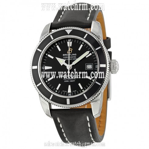 Breitling Superocean 42 Black Dial Black Leather Men's Watch A1732124-BA61BKLT