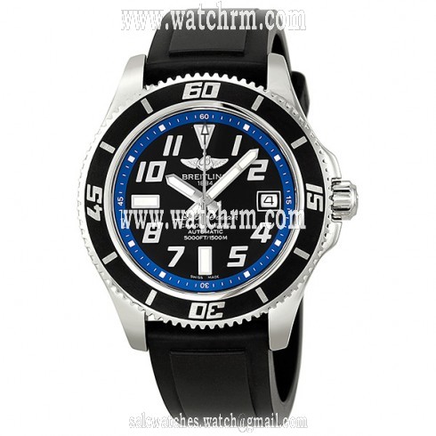 Breitling Superocean 42 Black Dial Rubber Strap Automatic Men's Watch A1736402-BA30BKPT