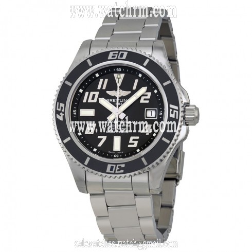Breitling Superocean 42 Black Dial Stainless Steel Men's Watch A1736402-BA28SS