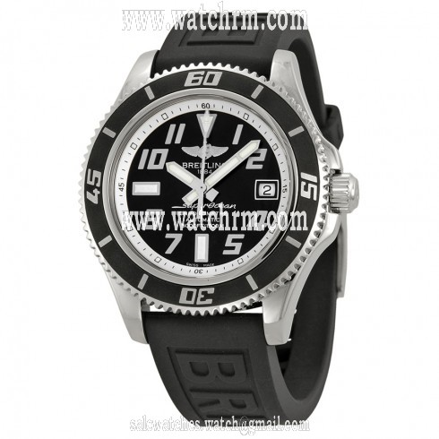 Breitling SuperOcean 42 Mechanical Black Dial Black Rubber Men's Watch A1736402-BA29BKPT3