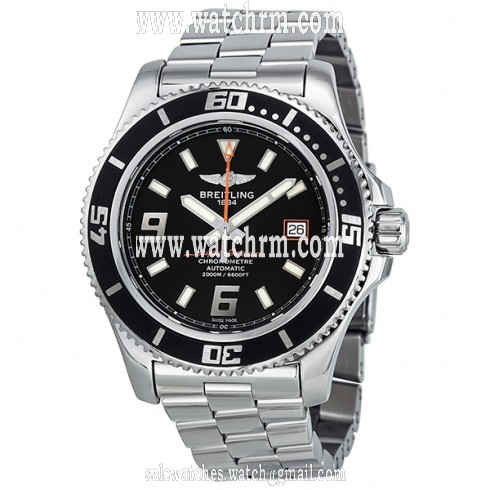 Breitling Superocean Automatic Black Dial Stainless Steel Men's Watch A17391A8-BA80SS