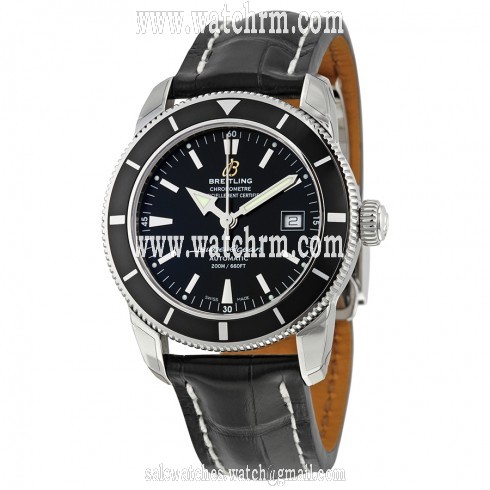 Breitling Superocean Heritage 42 Automatic Black Dial Black Leather Men's Watch A1732124-BA61BKCD