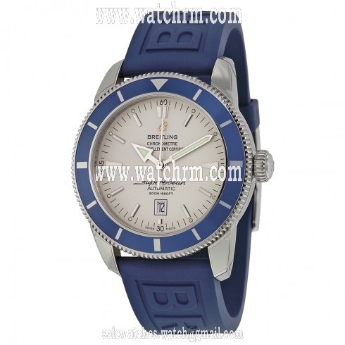 Breitling Superocean Heritage 46 Automatic Stratus White Dial Blue Rubber Men's Watch A1732016-G642BLPT3
