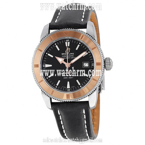 Breitling Superocean Heritage 42 Black Dial Black Leather Automatic Men's Watch U1732112-BA61BKLD