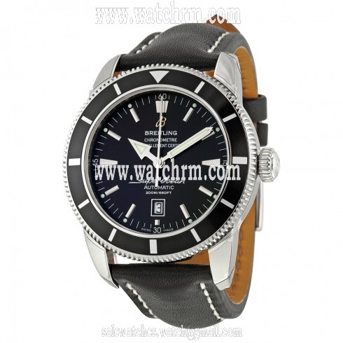 Breitling Superocean Heritage 46 Automatic Black Dial Black Leather Men's Watch A1732024-B868BKLT