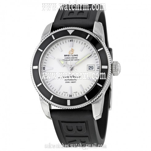Breitling Superocean Heritage 42 Automatic Silver Dial Black Rubber Men's Watch A1732124-G717BKPT3