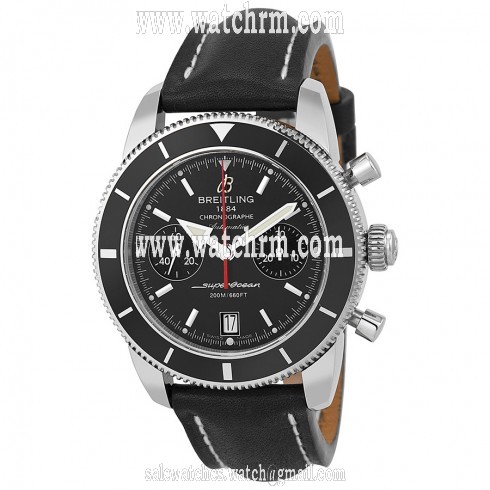Breitling Superocean Heritage Black Dial Black Leather Men's Watch A2337024-BB81BKLT