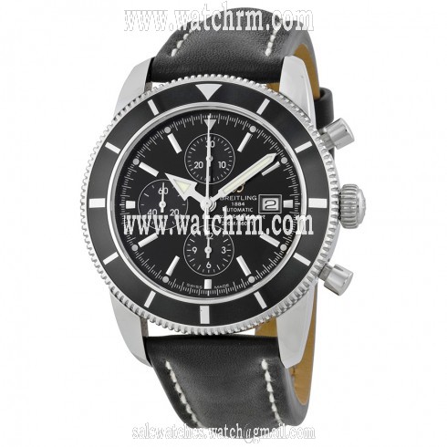 Breitling Superocean Heritage Chronograph Black Dial Black Leather Men's Watch A1332024-B908BKLT