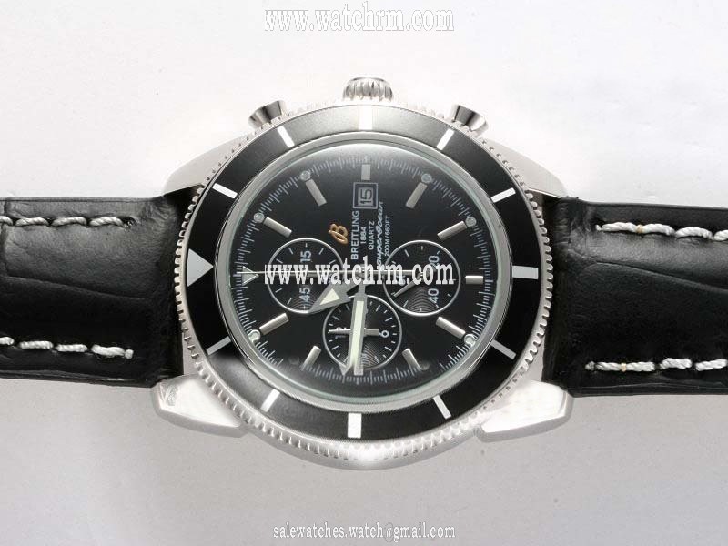 Breitling Superocean Heritage Chronograph S.H.C.Steel Quartz Chronograph Round Black Dial Watch