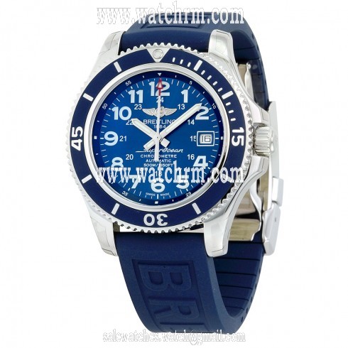 Breitling Superocean II 42 Automatic Blue Dial Blue Rubber Men's Watch A17365D1-C915BLPD3