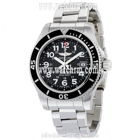 Breitling Superocean II 42 Black Dial Stainless Steel Automatic Men's Watch A17365C9-BD67SS