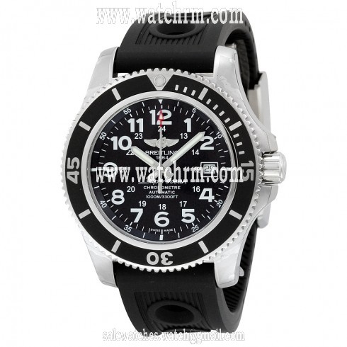 Breitling Superocean II 44 Automatic Volcano Black Dial Black Rubber Men's Watch A17392D7/BD68