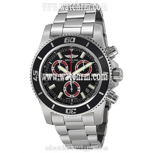 Breitling Superocean M2000 Chronograph Black Dial Steel Men's Watch A73310A8-BB72SS
