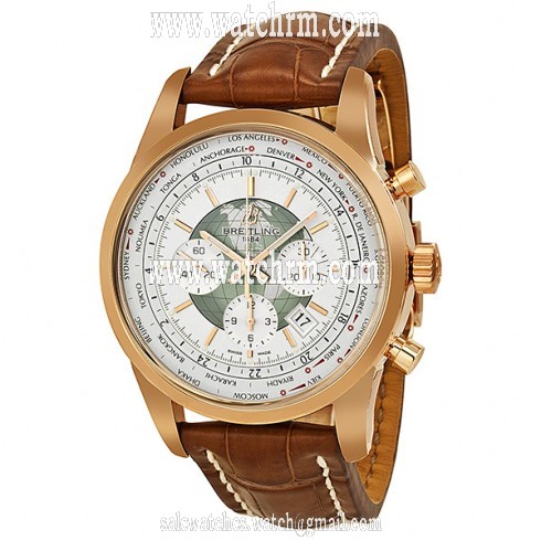 Breitling Transocean Automatic White Dial 18kt Rose Gold Men's Watch RB0510U0-A733BRCD