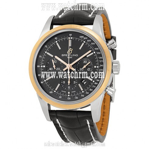 Breitling TransOcean Chrono Black Dial Brown Leather Men's Watch UB015212-BC74BKCT