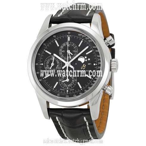 Breitling Transocean Chronograph Black Dial Black Crocodile Men's Watch A1931012-BB68BKCT