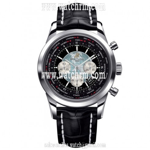 Breitling Transocean Chronograph Unitime Black Dial Automatic Men's Watch AB0510U4-BB62BKCD