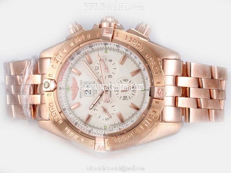 Breitling Windrider Chronomat B13048 Stainless Steel Bezel Quartz Chronograph Mens Watch