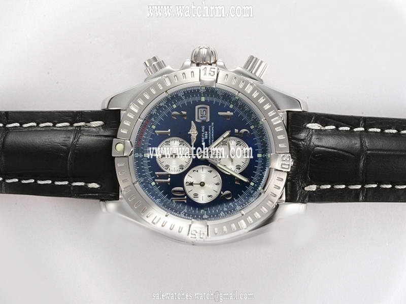 Breitling Windrider Chronomat Evolution A13356 42.5mm Quartz Chronograph Blue Dial Watch