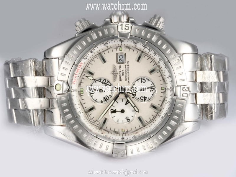 Breitling Windrider Chronomat Evolution A13356 Mens Silver Stainless Steel Strap Round Watch