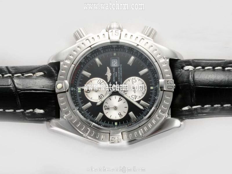 Breitling Windrider Chronomat Evolution A1335611/B719 Round Quartz Chronograph Black Dial Watch