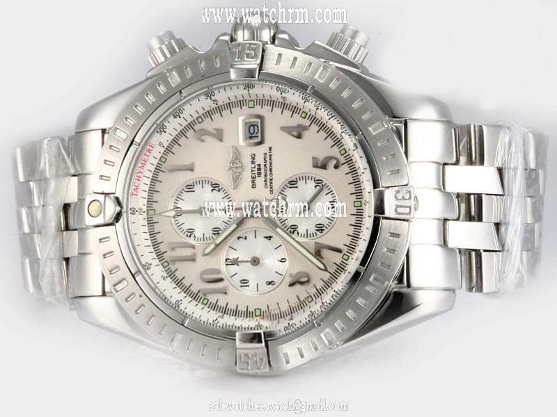 Breitling Windrider Chronomat Evolution A1335653-A573-372A 42.5mm Silver Stainless Steel Strap Watch