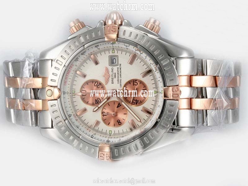 Breitling Windrider Chronomat Evolution B13356 42.5mm Silver Stainless Steel Strap White Dial Watch