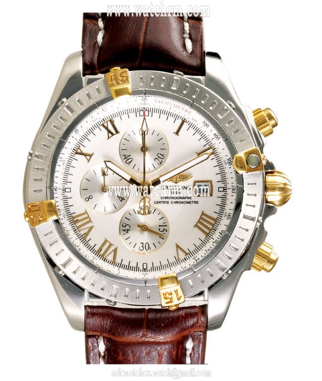Breitling Windrider Chronomat Evolution B1335653/A572 White Dial Brown Cow Leather Strap Round Watch