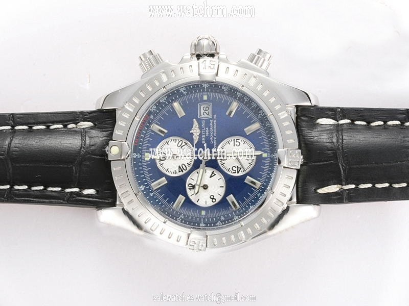 Breitling Windrider Chronomat Evolution Steel 42.5mm Blue Dial Quartz Chronograph Watch