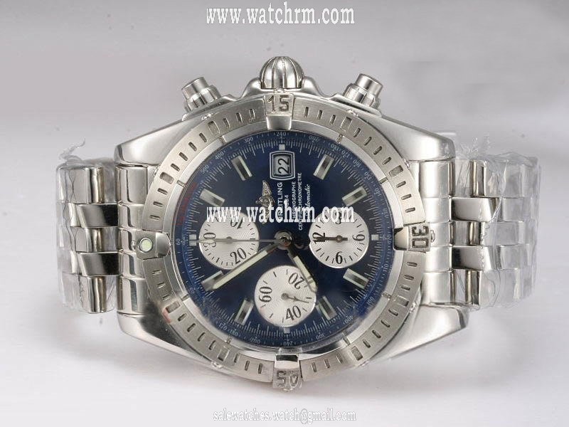 Breitling Windrider Chronomat Evolution Steel 42.5mm Mens Silver Stainless Steel Strap Watch