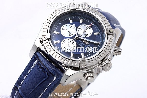 Breitling Windrider Chronomat Evolution Steel Stainless Steel Bezel Blue Dial Watch